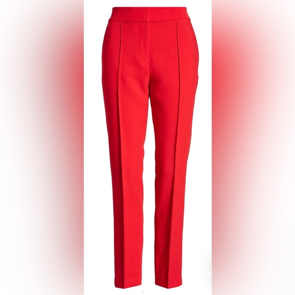 Vince Camuto Bi-Stretch Crepe Pintuck Skinny Pants in Red - Size 14 (NWT) - Picture 4 of 11